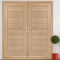 modena external oak double door and frame set