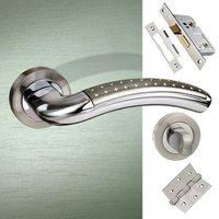 monaco mediterranean bathroom lever on rose satin nickel polished chro ...