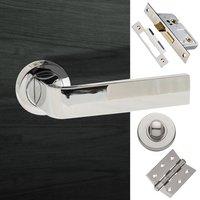 monza forme designer bathroom lever on contempo round rose polished ch ...