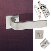 monza forme designer bathroom lever on minimal square rose satin chrom ...