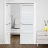 Montserrat Shaker White Double Pocket Doors