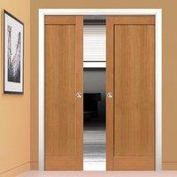 Montana Oak Etna Double Pocket Doors