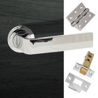 Monza Forme Designer Lever on Contempo Round Rose - Polished Chrome Handle Pack