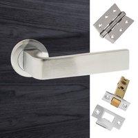 Monza Forme Designer Lever on Contempo Round Rose - Satin Chrome Handle Pack