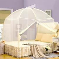 Mosquito Net Mongolian Yurt Polyester For Twin / Full / Queen / King Bed Pink Blue Yellow White