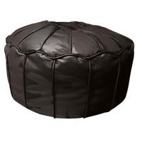 Moroccan Circular Faux Leather Footstool