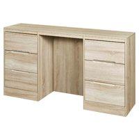 Monaco 6 Drawer Dressing Table Textured Mussel Drawers - Elm Carcass