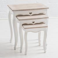 Montpellier Shabby Chic White Painted Nest Of Tables