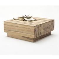 Montrose Wooden Coffee Table Square In Wild Oak With Rollers