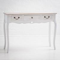 Montpellier Shabby Chic White Painted 3 Drawer Console Table