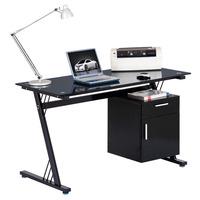 Montana Computer Desk In Black Glass