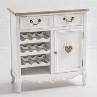 Montpellier Shabby Chic White Painted Wine Cabinet