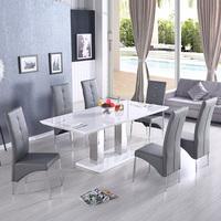 Monton Modern Extendable Dining Table In White High Gloss Only