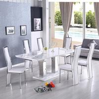 monton extending large dining table white gloss 8 collette chair