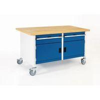 mobile heavy duty storage bench with 2 x 150 drawers and 2 x 350 cupbo ...