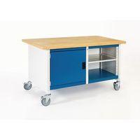 mobile storage bench 1500 wide with mpx top 500 cupboard with adjustab ...