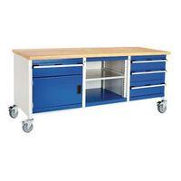 mobile storage bench 2000 wide with mpx top 3x150 1x200 drawers 1x350  ...