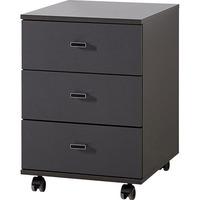 montreal office cabinet in anthracite with 3 drawer and rollers