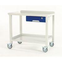 mobile welded bench with drawer steel top