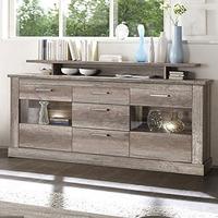 Montreal Sideboard In Monument Canyon Oak With 2 Door And LED