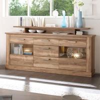 montreal sideboard in walnut satin with 2 door and led light