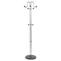 Modern Coat Stand In Chrome With Dark Wood Effect Hangers