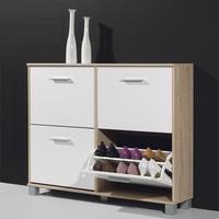 Modern Shoe Storage Cabinet In Canadian Oak And White
