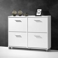 Modern Shoe Storage Cabinet In White With 4 Doors