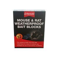 Mouse & Rat Weatherproof Bait Blocks (Pack of 12)