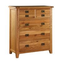 molton solid oak tall 5 drawer chest