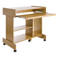 Mobile Computer Desk - Double, Wood