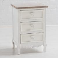 Montpellier Shabby Chic White Painted Bedside Cabinet