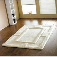 Modern Thick Luxurious Soft Wool Bordered Design Ivory Rug in 60 x 100 cm (2\' x 3\'3\'\') Carpet