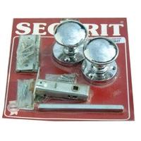 modern bright chrome round mortice door handle pack