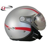 Motorcycle Open Face Helmet Scooter Matt Silver - Xl