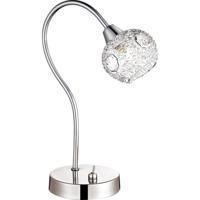 Modern Switched Chrome Table Lamp with Crystal Glass Beaded Shade