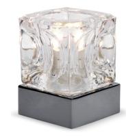 Modern Glass Ice Cube Touch Dimmable Table Lamp with Black Chrome Base