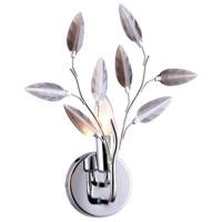 Modern Polished Chrome Wall Light with Clear and Smoked Acrylic Leaves