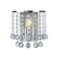 Modern Chrome Wall Light with Clear Acrylic Balls and Beads