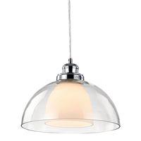 Modern Double Glass Pendant Ceiling Light with Clear Cable