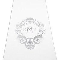 monogram simplicity personalised aisle runner white with hearts