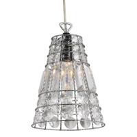 Modern Chrome Pendant Light Shade with Transparent Acrylic Beads and Prisms