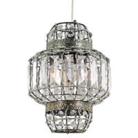 Morrocan Lantern Style Antique Brass Clear Acrylic Pendant Shade