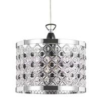 Modern Sparkly Ceiling Pendant Light Shade with Clear and Black Beads