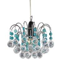 modern waterfall pendant light shade with clearteal acrylic decor