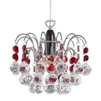 Modern Waterfall Pendant Light Shade with Clear/Red Acrylic Decor