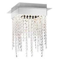 Modern Chrome Plated LED Ceiling Light with Strings of Crystal Glass Beads