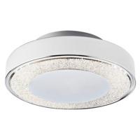 Modern LED Flush Ceiling Light in Plated Chrome with Crystal Glass Decoration