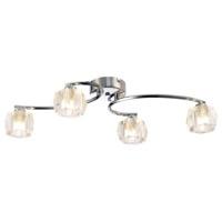 Modern Bedroom or Living Room Ceiling Light with Chunky Clear Glass Shades
