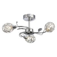 Modernistic Polished Chrome Ceiling Light with Metal Leaves